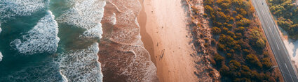 Aerial view waves beach great ocean Australie